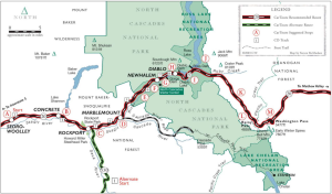 Map of North Cascades Highway 20 Driving Tour